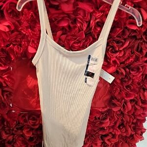 Np Boundaries Girls  Cream Ribbed Tank Top Size XSmall